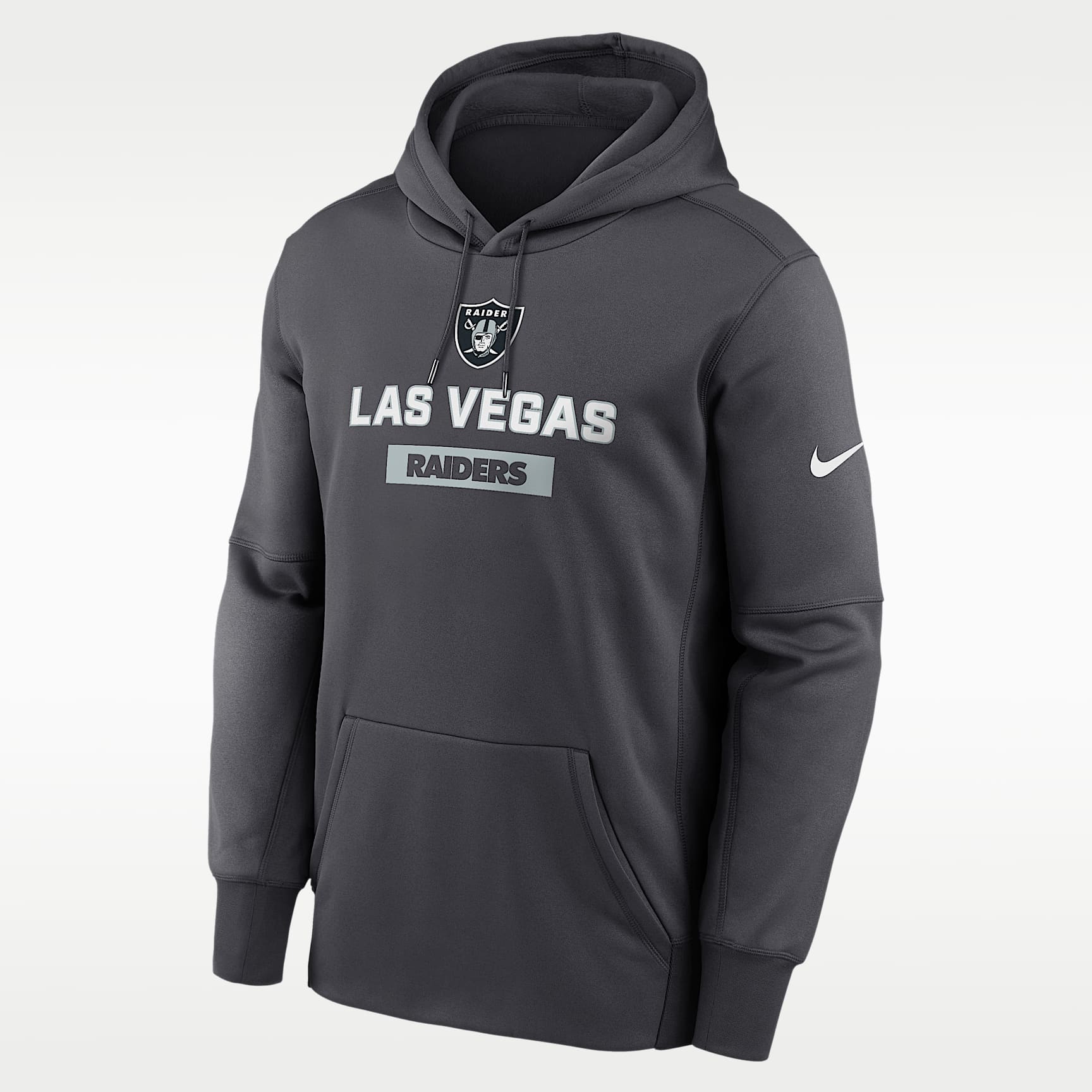 Las Vegas Raiders Toss Sweep Men's Nike Therma NFL Pullover Hoodie